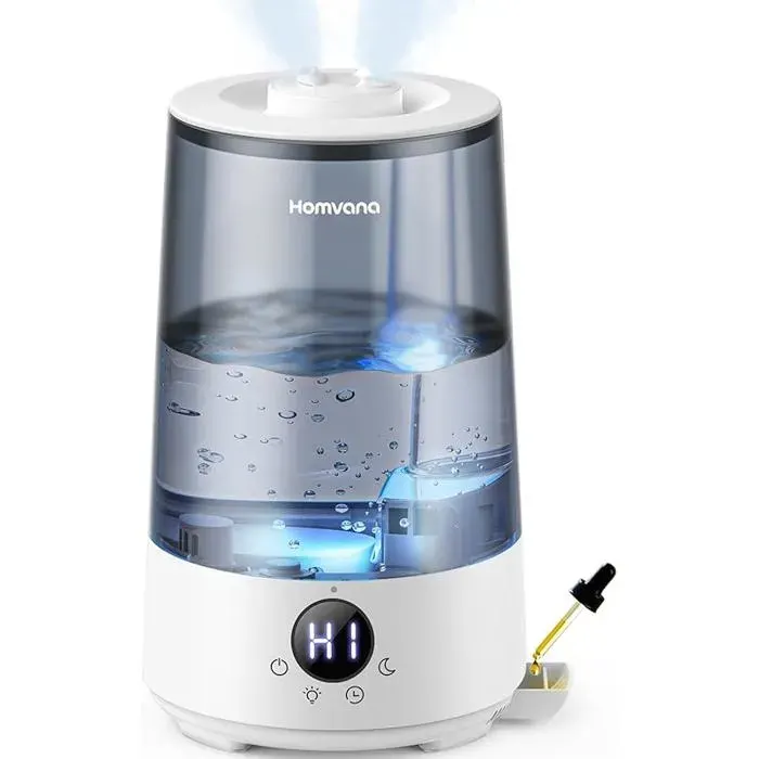 3.6L baby cool mist humidifier top fill 16dB silent 34H durable for bedroom and plants grey