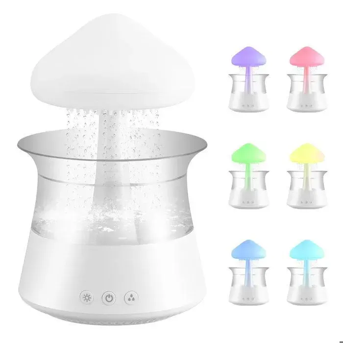 3 en 1 Humidificateur Nuage de Pluie Diffuseur dhuiles Essentielles daromathérapie 7 Couleurs Changeantes Lumières 3 Modes