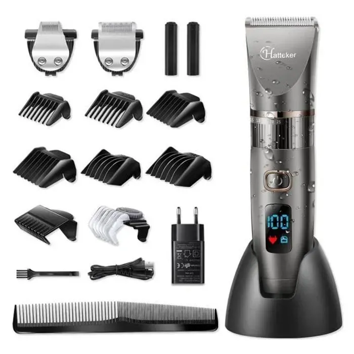 3 en1 - TepidBee - tondeuse cheveux 1200mah tondeuse à barbe rasoir tête en cér affichage numérique tondeuse électrique sans fil é