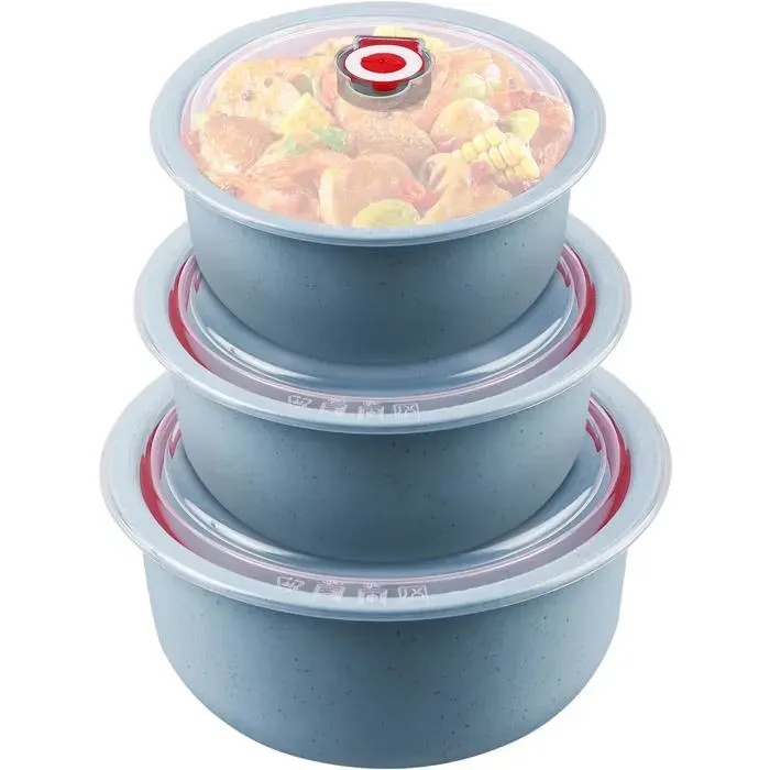 3 plats micro-ondes avec couvercle : 260/480/900 ml multifonction lave-vaisselle four réfrigérateur bleu Label
