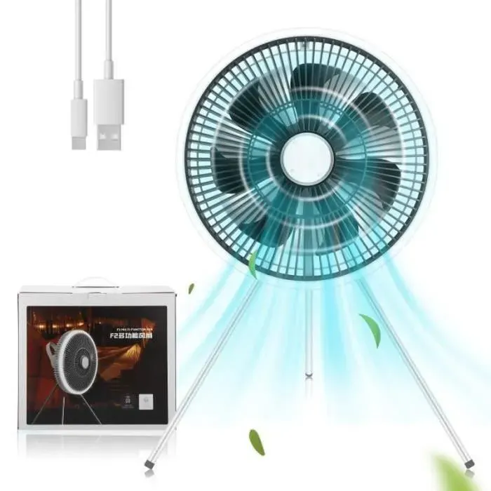 36W trépied ventilateur vertical lumière LED ventilateur de plafond avec anneau lumineux télécommandé pour bureau à domicile