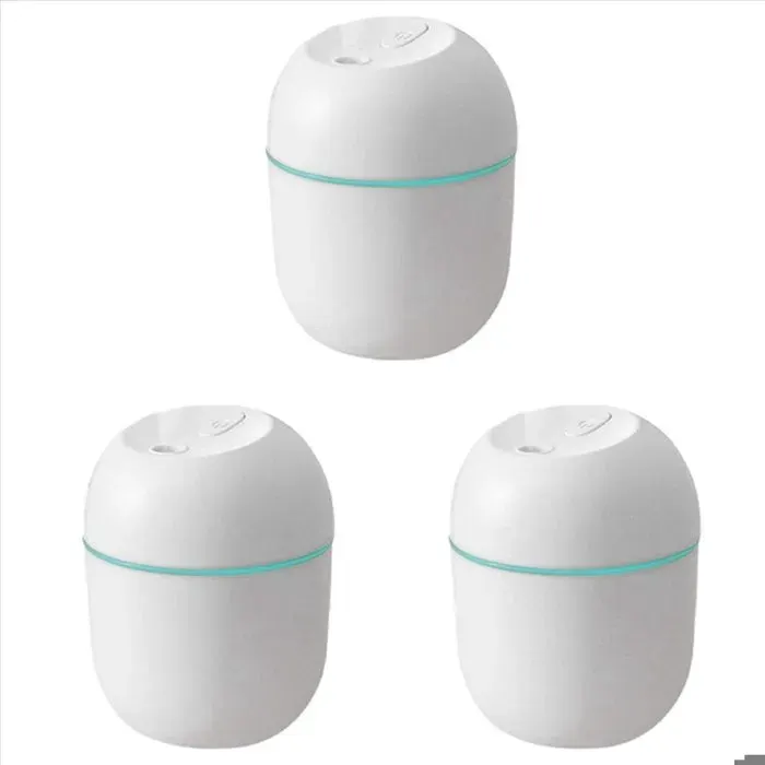 3X Humidificateur DAir USB 220Ml Mini Diffuseur Portatif de Brume Fraîche pour LAtomiseur DArôme de Voyage de Voiture de Bureau