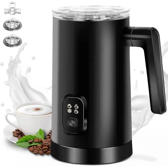 4 en 1 Mousseur à Lait Électrique 400W 350ml Mousseur a Lait Multifonction Chauffe Lait Chocolatiere Mousseur