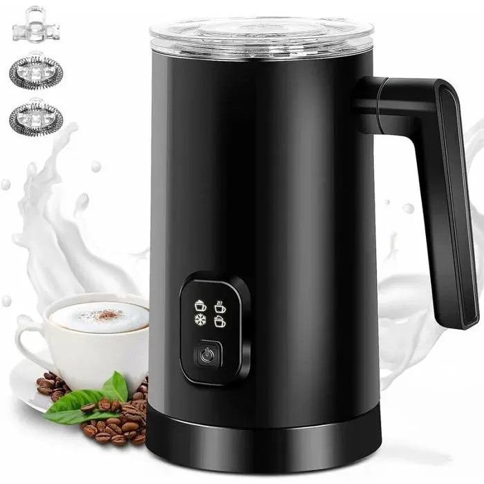 4 en 1 Mousseur Lait Électrique 350ml Chauffe Lait Chocolatier Froid Auto Protection Label