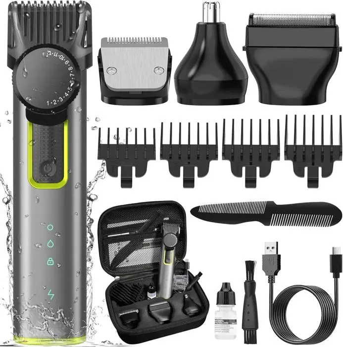 4 en 1 Tondeuse Cheveux Hommes Tondeuse Barbe Professionnel Rasoir Electriques Hommes Tondeuse Precision 4 Peignes