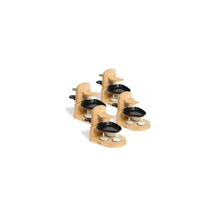 4 Supports Raclette à la bougies Livoo 4 personnes Beige (support bois)