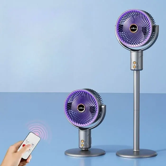 4000mAh Ventilateur Colonne sur Pied pour Chambre 5 réglages de vitesse Oscillation Débit dAir Puissant et Télécommande-Gris