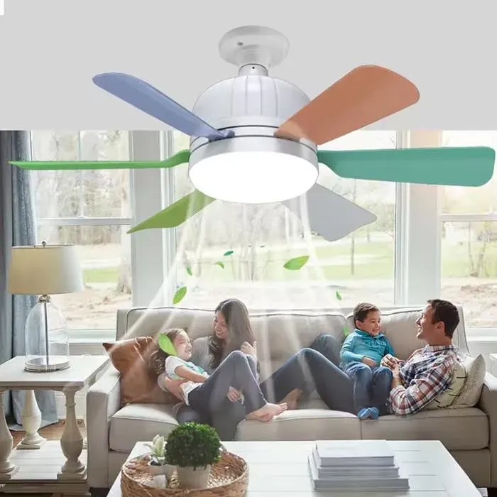 40W Ventilateur plafond décoratif avec télécommande ventilateur plafond moderne 3 couleurs lampe de ventilateur de lustre réglable