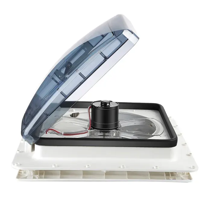 40x40 Transparent Lucarne pour caravane Camping-car Camper avec Ventilateur à 3 vitesses réglables de caravane pour camping-car