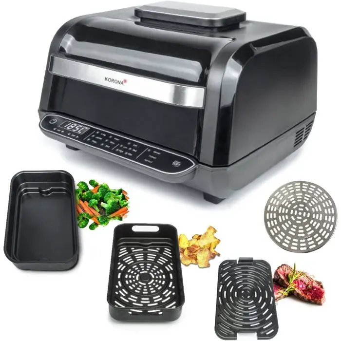 46160 Barbecue Et Friteuse À Air Chaud 6 Litres 8 Fonctions – Friteuse À Air Chaud Four Four À Pizza Déshy ateur Fo[PE256]
