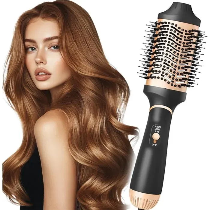 4en1 Brosse Soufflante3 Températures1000Wpour Types de CheveuxIons Négatifs One-Step Chauffante Sèche-CheveuxBrosse Seche