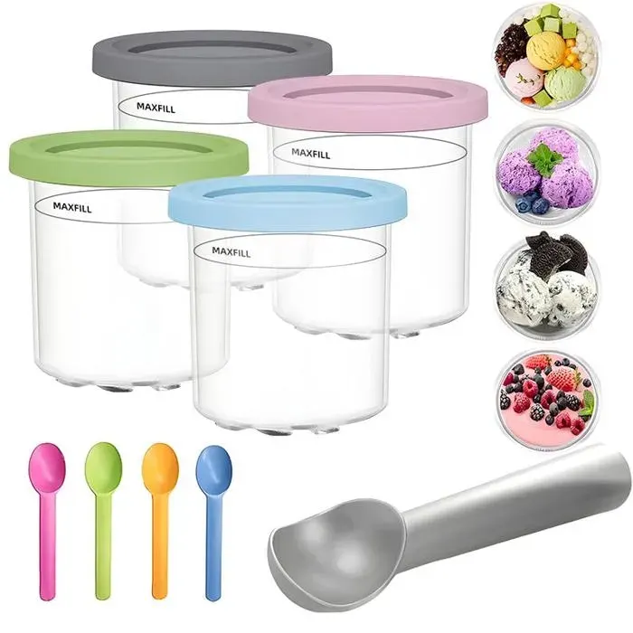 4Pièces de rechange pour pots de crème glacée individuels adaptées pourNinjamachine à glace