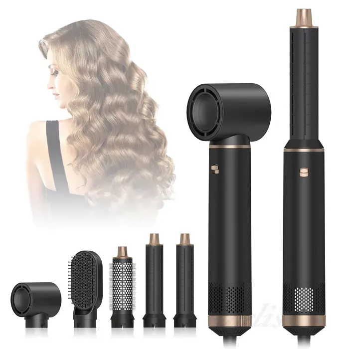 5-en-1 Air Styler Air Brush avec Seche Cheveux Brosse Soufflante Fer a Boucler Thermal Brush Brosse Lissante Sèche Lisser