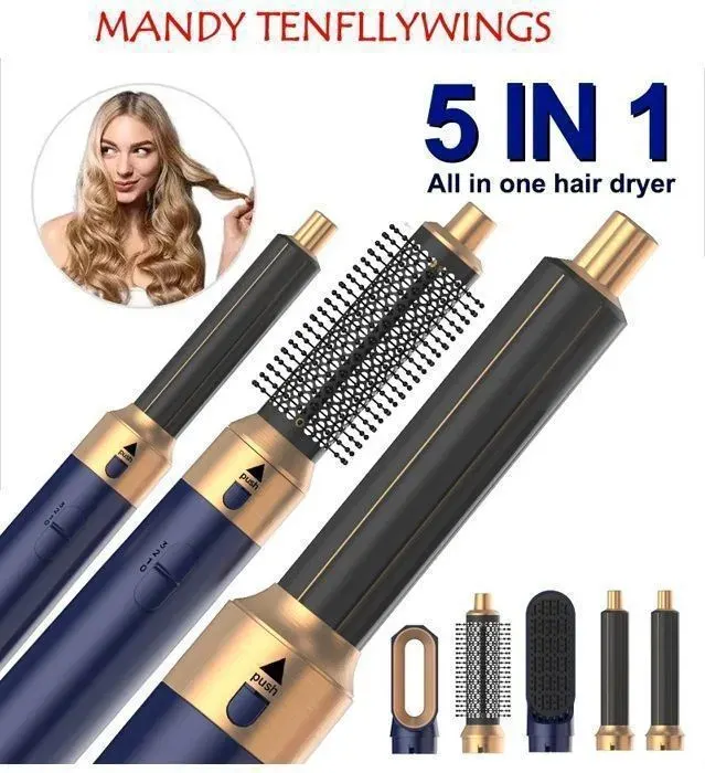 5 en 1 Brosse Soufflante Brosse pour Sèche-Cheveux 3 vitesseBrosse à air chaud pour Friser Lisser et Coiffer Les Cheveux 1000W