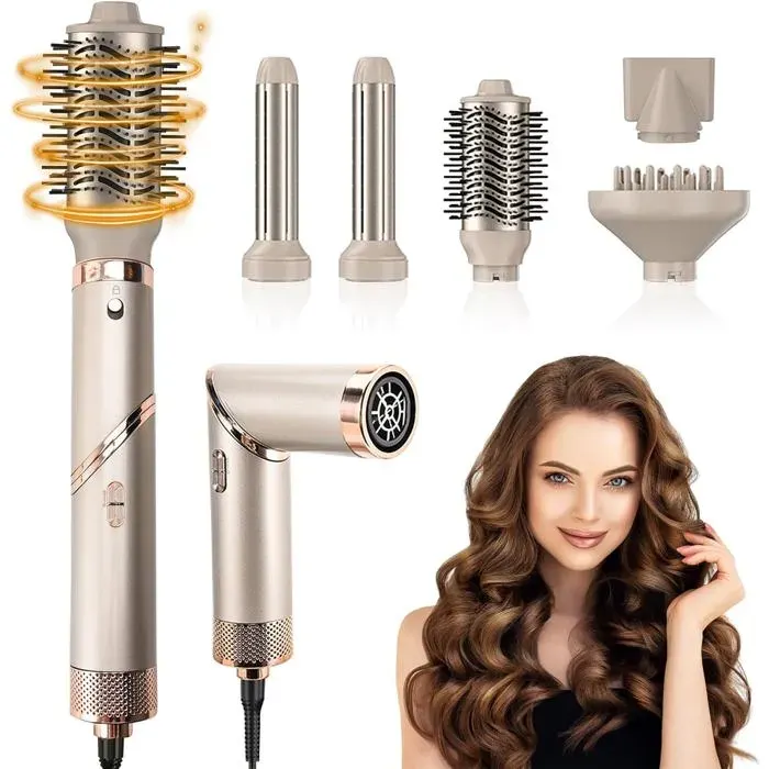 5 En 1 Brosse Soufflante1000W Air StylerSeche CheveuxBoucleur A AirThermal BrushHair Styler Avec 5 Accessoires3 Températures