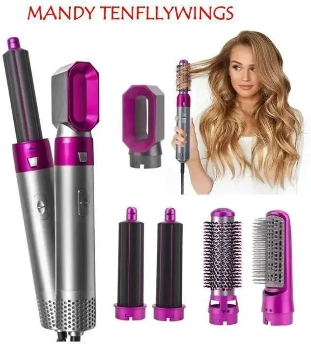 5 en 1 Brosse SoufflanteBrosse pour Sèche-Cheveux 3 vitesseBrosse à air chaud pour Friser Lisser et Coiffer Les Cheveux1000W