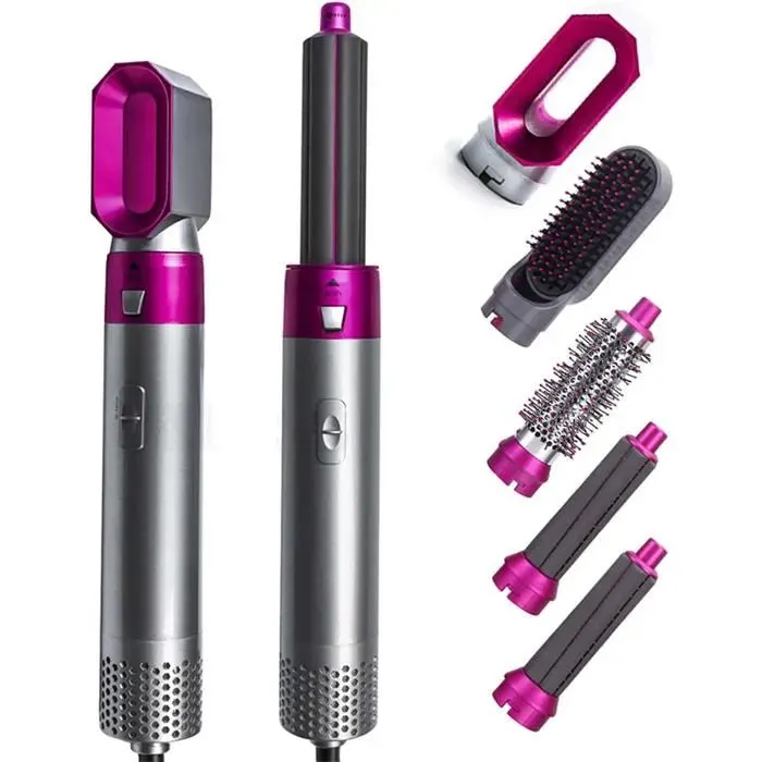 5 en 1 SèChe Cheveux Brosse à Air Chaud StylerEnsemble de Brosse à Air ChaudBoucleur Cheveux et Brosse lissante A368