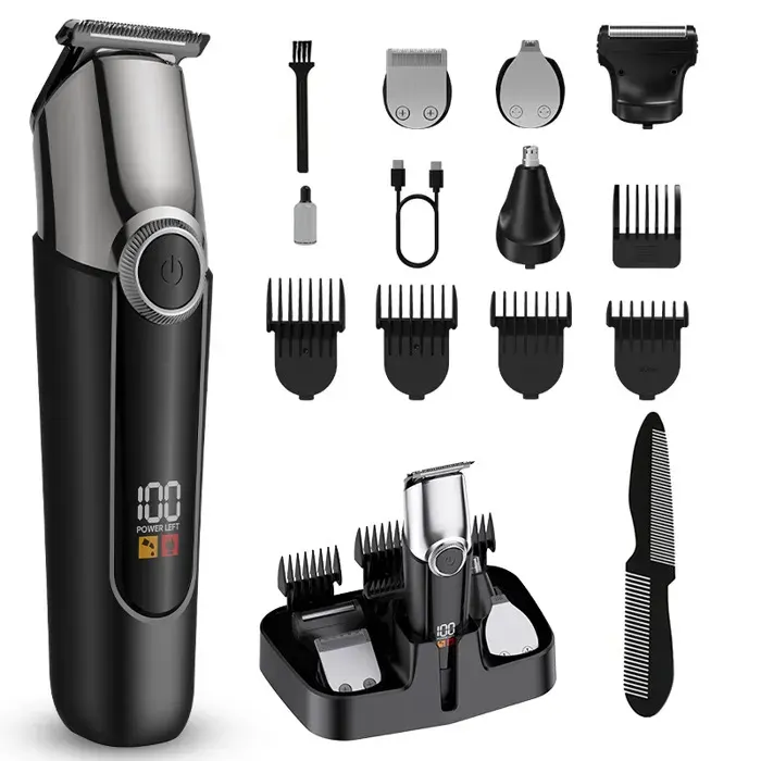 5 En 1 Tondeuse à Cheveux Tondeuse Cheveux Professionnelle Tondeuse Barbe Homme Rasoir Electrique Sans Fil