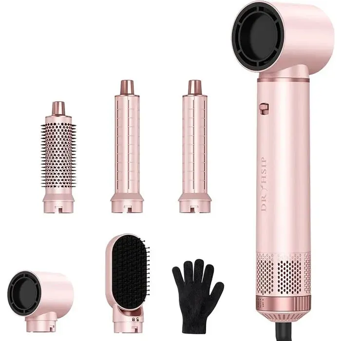 5 in 1 Blower BrushMultifunctional Curler StraightenerDryingSmoothingVolume and StylingLightweight and Blush FER A FRISER