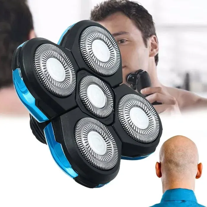 5 Tête Rasoir De Remplacement Pratique pour Rasoir électrique Rasage Outil Chauve(Bleu)