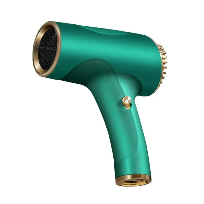 500W Sèche-Cheveux Portable Sans Fil 2600 mAh Froid Chaud 2 Vitesses Réglables Pour Maison et Voyage Vert