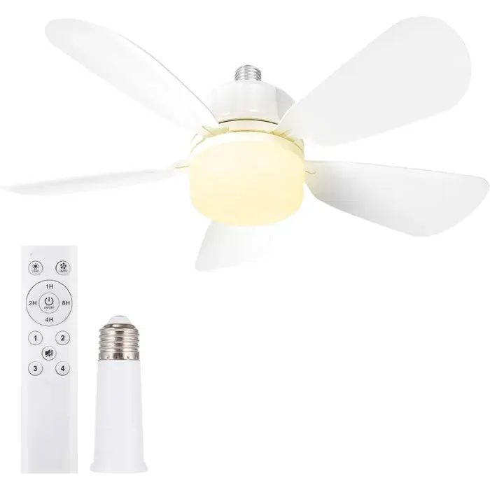 50CM Ventilateur à Douille avec E27 Base Ventilateur à Douille à Lumière LED pour Salle de Bain Cuisine Chambre et Garage 1 Pack