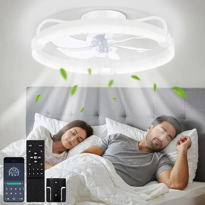 50cm Ventiteur PfondLumière et TélécommandeMinuterieBnc 3000K 6500K Dimmable6 Vitesses RéversibleBnc 50 VENTILATEUR DE PLAFOND