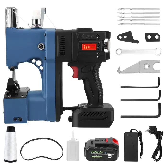 5200mAh Machine À Coudre Portable 14000RPM 18V machine a coudre professionnelle Industrial machine a coudre a main pour sac