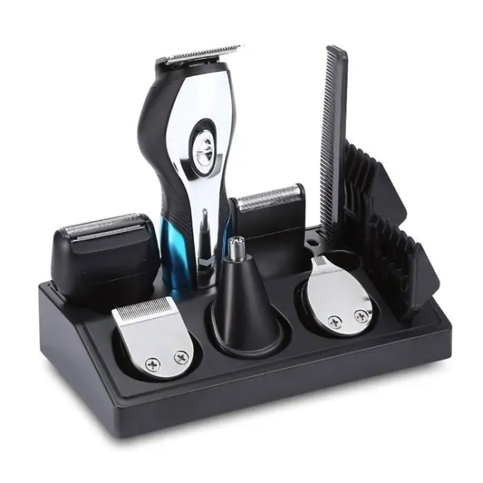 6 en 1 tondeuse électrique tondeuse à cheveux rechargeable barbe rasoir hommes outil de coiffure