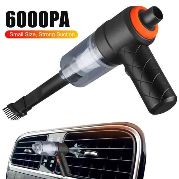 6000Pa Mini Aspirateur à Main sans FilAspirateur de Voiture Portable -Sec pour Voiture Maison Bureau