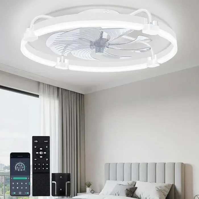 60cm Ventiteur PfondLumière et TélécommandeMinuterieBnc 3000K 6500K Dimmable6 Vitesses RéversibleBnc 60 VENTILATEUR DE PLAFOND