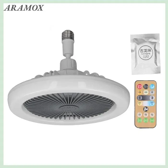 6500k ventilateur de plafond 85‑265V télécommande E27 Fabillet de porte-lampe à vitesse légère et réglable
