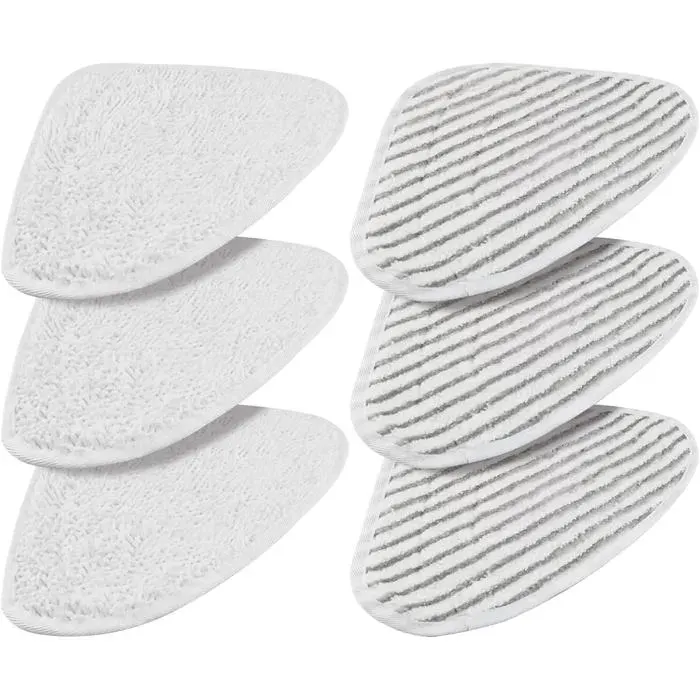 6pc Housses de Rechange pour Nettoyeur VapeurBalai VapeurChiffons pour Nettoyeur Vapeur pour Nettoyer Les sols durs et Les parquet
