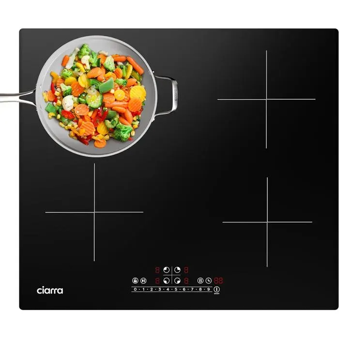 7200W Plaque De Cuisson Induction Encastrable 4 Foyers-Boost Fonction-Commande Tactile-Puissance Limitée-9 Niveaux De Puissance-Ve