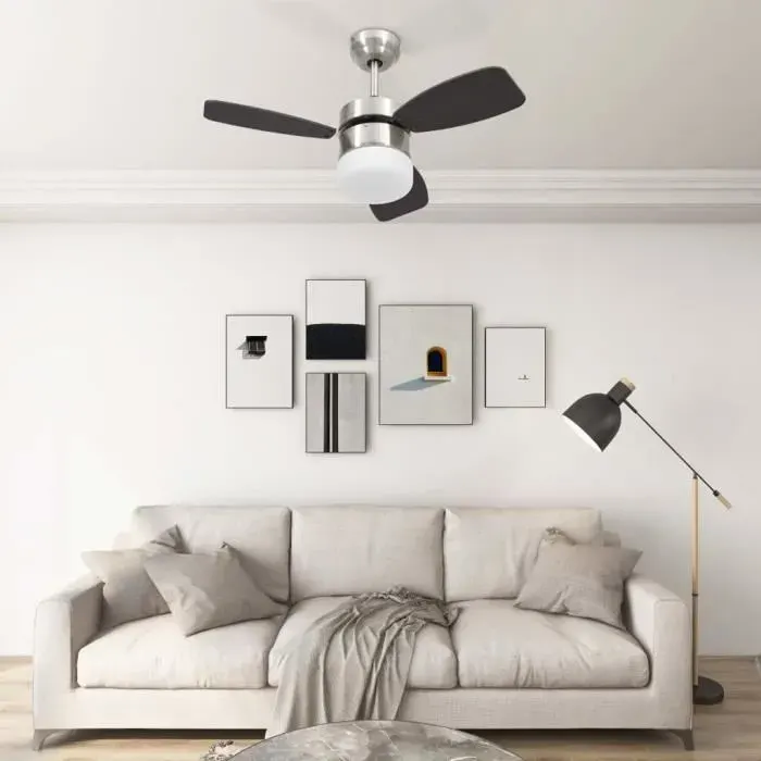 {7334}UUMF® Contemporain - Décor Ventilateur de plafond lampe et télécommande 76 cm Marron foncé - 1parcel - 76 x 415 cm