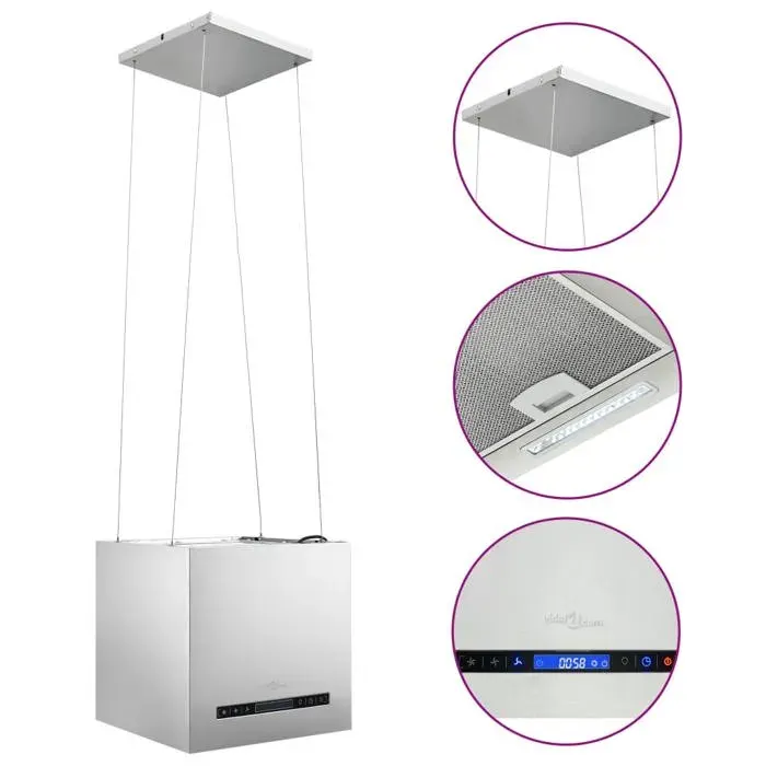 (74266)Hotte aspirante CHICHotte suspendue à capteur tactile LCD 37 cm Acier inoxydable FR