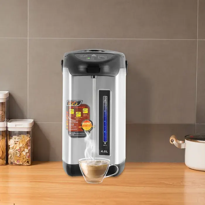 750 W Distributeur deau chaude 4 L Bouilloire Bouilloire Thermopot Distributeur électrique deau chaude thermos Noir