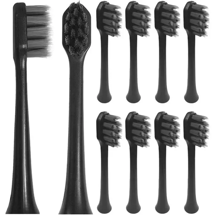 7Magic D36 Lot De 10 Têtes De Brosse À Dents Électriques De Rechange Pour Brosses À Dents Électriques 7Magic - Noir[BR152]