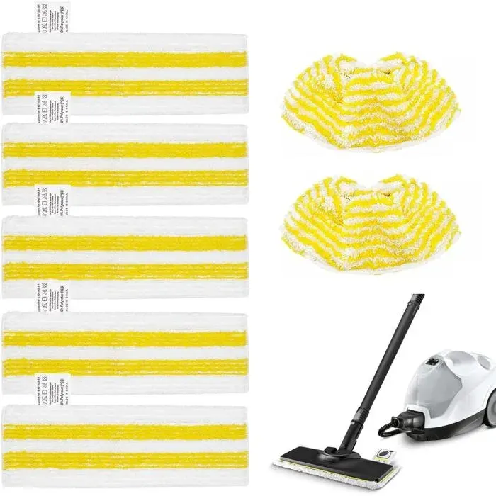 7pc serpillères de sol pour nettoyeur vapeur EasyFix SC1SC2SC3SC4SC55 buses de sol + 2 buses manuelleschiffons de rechange