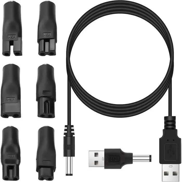 7Pcs 5V Usb Chargeur De Rasoir Câble Universel Câble Tondeuse