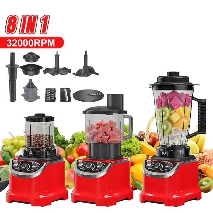 8 en 1 Blender 9500W - 3.0L Blender Mixeur - vitesse réglable - 32000RPM - lames en acier inoxy - Sans BPA-Blender smoothie