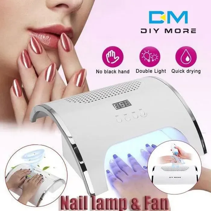 80W Lampe UV Sèche Ongles+ Aspirateur pour onglesavec Capteur Automatique LCD Ecran 4 Minuteries Séchage Rapide-keeper