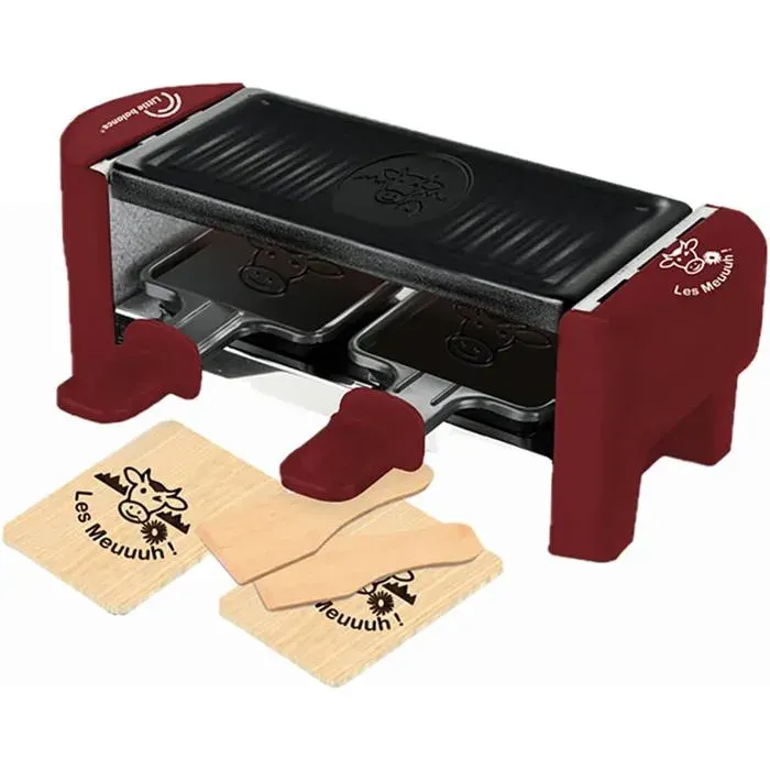 8940 Raclette Duo Meuuh…! Appareil À Raclette 1/2 Personnes Grill Amovible 2 Spatules + 2 Planchettes Sans Pfas Antiadh[AA20]