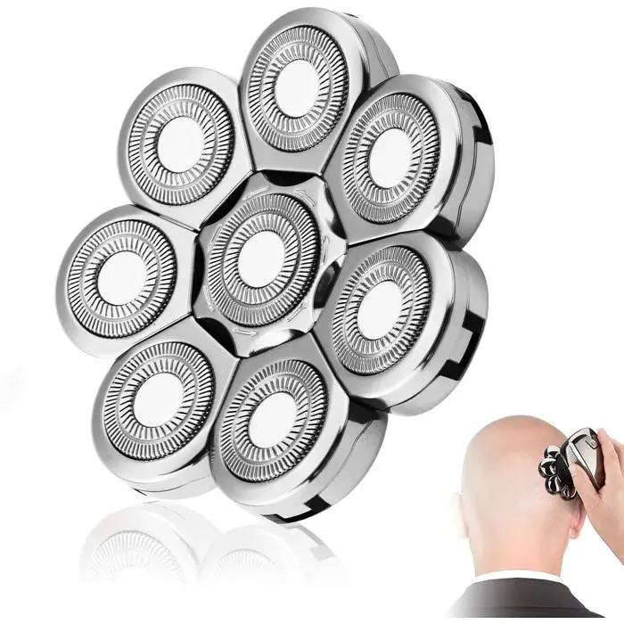 8D Rasoir Tête Chauve Homme Têtes Rechange Pour Tondeuse Crâne Électrique
