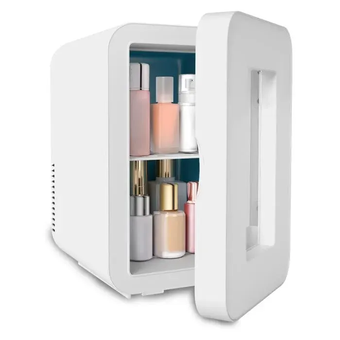 8L Mini Frigo Mini Réfrigérateur pour Voiture et Chambre - Froid et Chaud - 240V/12V - Frigo Portbale - Blanc