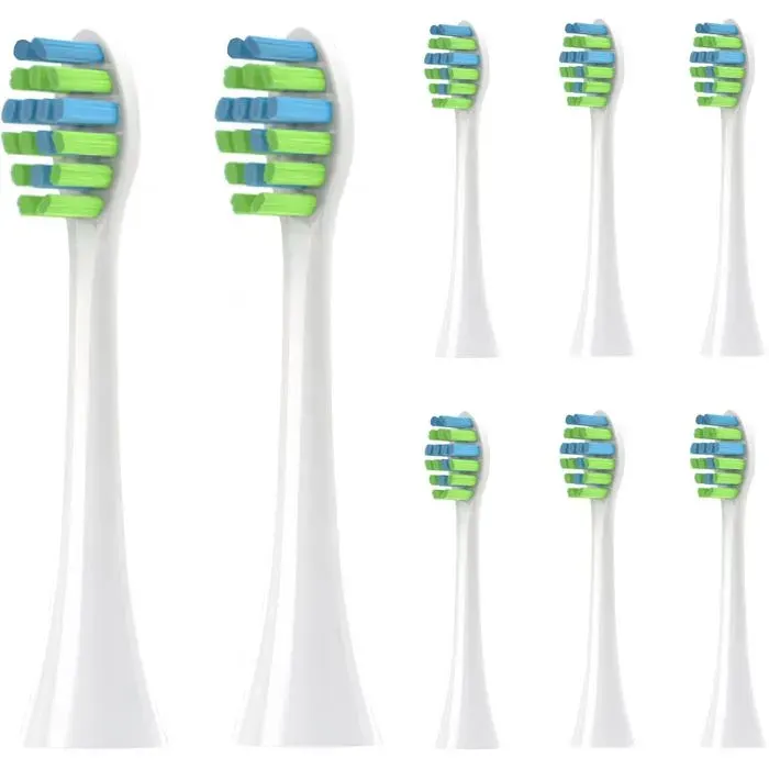 8pc têtes de brosse à dents de rechange pour brosse à dents électrique 7AM2M AM101/AM105 avec couvercles pour brosse à dents