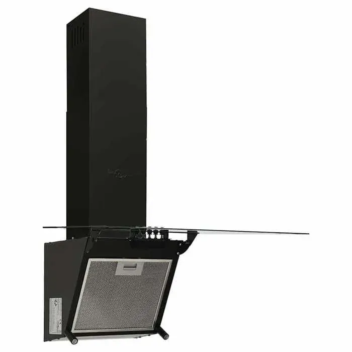 [98121]Hotte murale 60 cm Acier et verre trempé NoirPoids:8.38 Kg