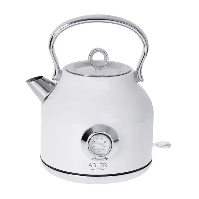 Adler AD 1346B Bouilloire avec thermomètre 17 STRIX - Puissance 1850-2200W - Coloris Blanc