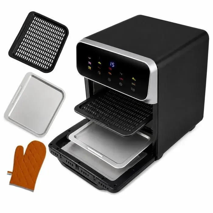 ADM Mini-Four Électrique 8L Tactile 1350W 10-en-1 Grill Toast Cuisson 2 Grilles Incluses Température 200°C