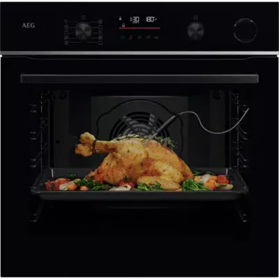 Aeg - Four Encastrable Tr6pb511sb - Pyrolyse - Chaleur Pulsée - Vapeur - Porte Froide - Rails Télescopiques